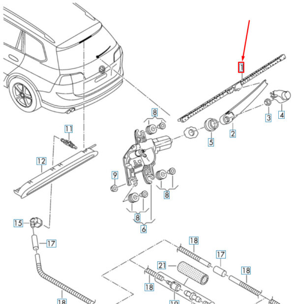 NEW VOLKSWAGEN GOLF VARIANT BA MK7 REAR GLASS WIPER BLADE BLADE 5GM955427B - Image 3