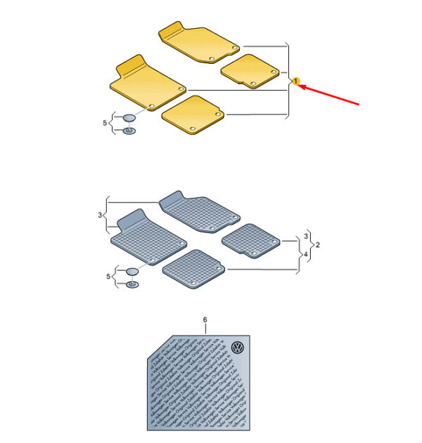NEW VW GOLF MK8 FRONT AND REAR PREMIUM FLOOR MAT SET LHD 5H9061270WGK ORIGINAL - Image 3