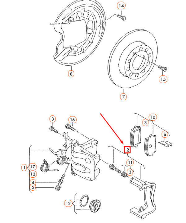 NEW VOLKSWAGEN BEETLE A5 REAR LEFT BRAKE CALIPER CARRIER 5K0615425 - Image 3