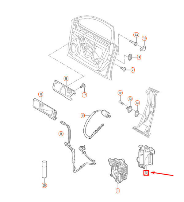 NEW VOLKSCAR JETTA A5 FRONT RIGHT DOOR LOCK COVER CAP 5K0837350B ORIGINAL - Image 3