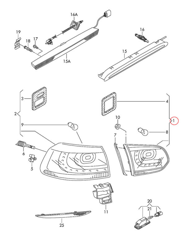 NEU VOLKSWAGEN GOLF LED INNENSEITIGE LICHTBAUGRUPPE RIGHT LHD 5K0945094AH - Image 3