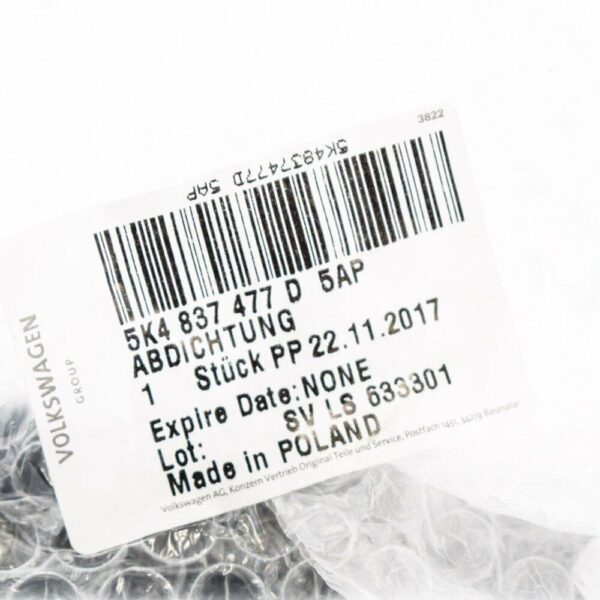 NEW VOLKSWAGEN GOLF MK6 FRONT LEFT DOOR WINDOW GASKET 5K4837477D5AP - Image 4