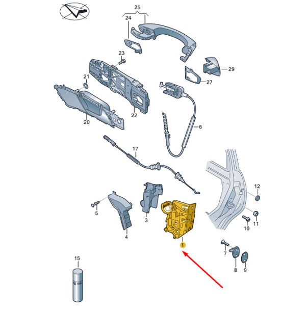 NEW VOLKSWAGEN GOLF MK7 REAR LEFT DOOR LOCK 5K4839015AE ORIGINAL - Image 3