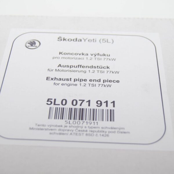 SKODA YETI 5L EXHAUST TAIL PIPE TIP 5L0071911 NEW GENUINE - Image 6