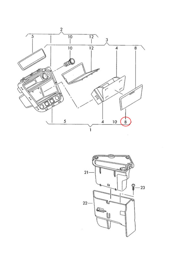 NEW VW GOLF PLUS INTERIOR FRONT LHD COVER FOR ASHTRAYS 5M1857351BUTF - Image 5