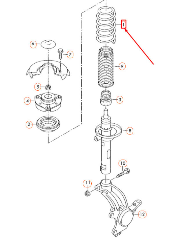 Volkswagen TIGUAN 5N MK1 Screw Spring 5N0411105AE NEW REAL - Image 4