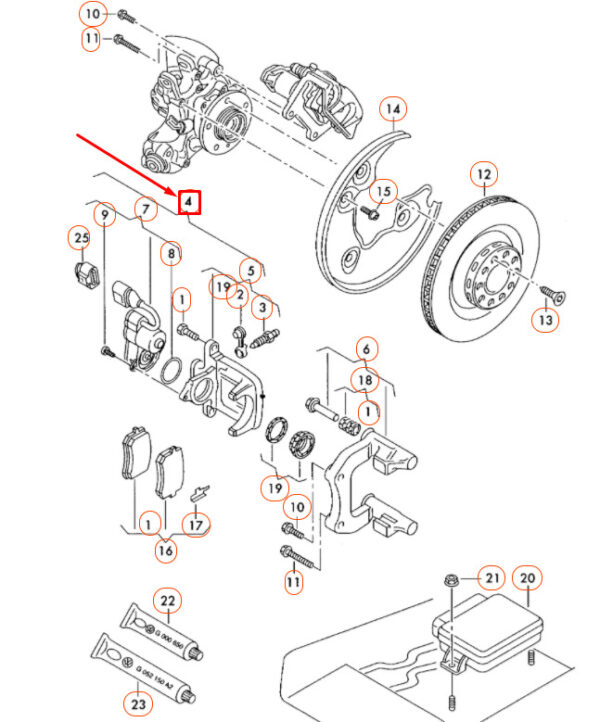 NEW REAR LEFT BRAKE CALIPER 8U AUDI Q3 HOUSING WITH SERVO MOTOR 5N0615403 - Image 4
