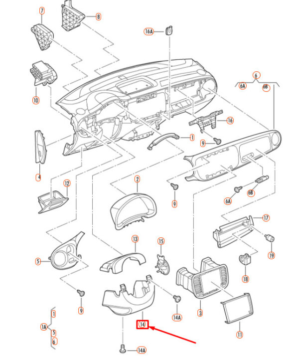 NEW VOLKSWAGEN BEETLE A5 STEERING COLUMN LOWER COVER 5N0858559F82V - Image 5
