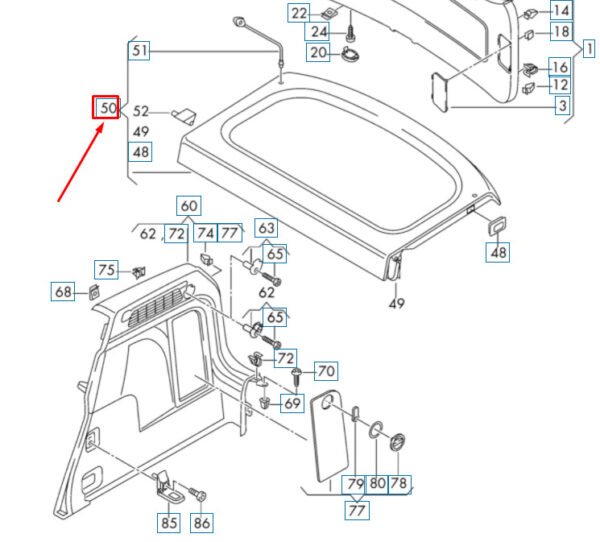 NEW VOLKSWAGEN TIGUAN 5N MK1 LUGGAGE COMPARTMENT COVER 5N0867769M7T8 ORIGINAL - Image 4