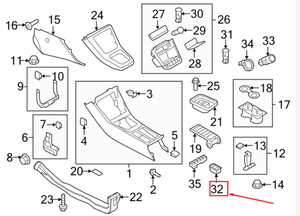 VW Tiguan 5N Front Console Parking Brake Button 5N0927225BXSK NEW GENUINE - Image 5