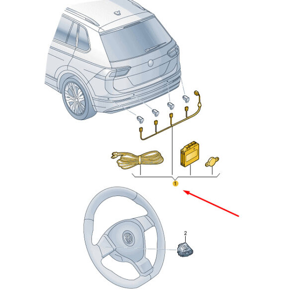 VW TIGUAN AD MK2 electronic parking aid kit rear 5NA054630 NEW REAL