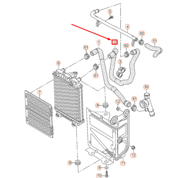 NEW AUDI A3 8V ENGINE COOLING HOSE 5Q0121101N - Image 4
