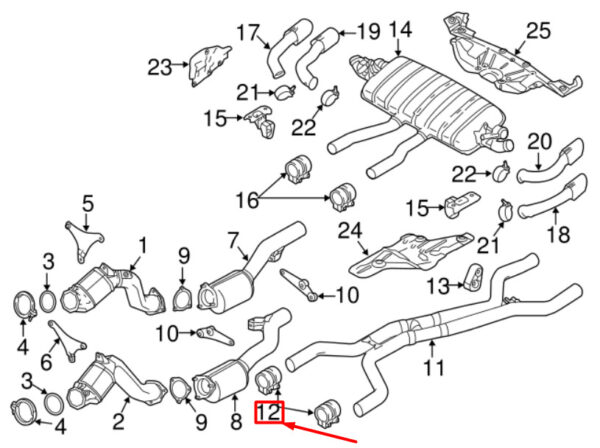Porsche Macan 95b exhaust clamp 5Q0253725C NEW ORIGINAL - Image 5