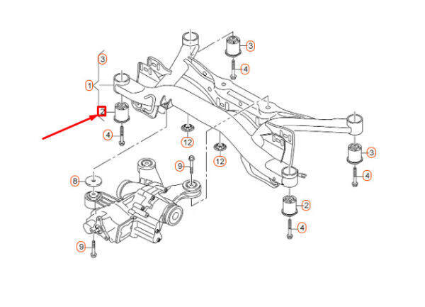 NEW AUDI A1 8X REAR SUPPORT FRAME REAR FLOOR RUBBER BUSH 5Q0505145F - Image 3