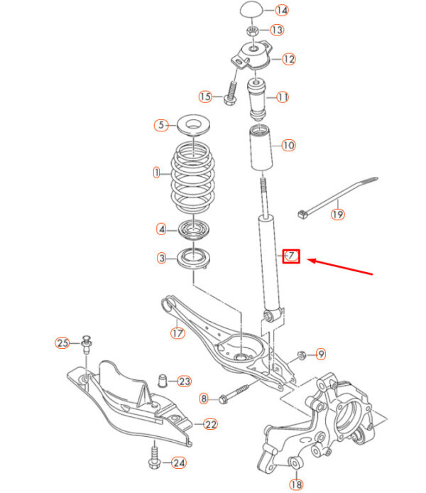 NEW VOLKSWAGEN GOLF MK7 REAR GAS SHOCK ABSORBER 5Q0513029BQ ORIGINAL - Image 4
