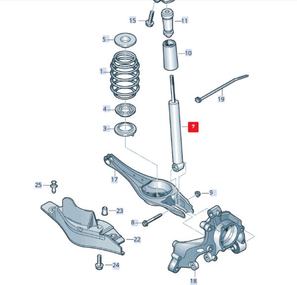 Seat Ateca KH7 rear gas pressure shock absorber 5Q0513029MG NEW ORIGINAL - Image 3