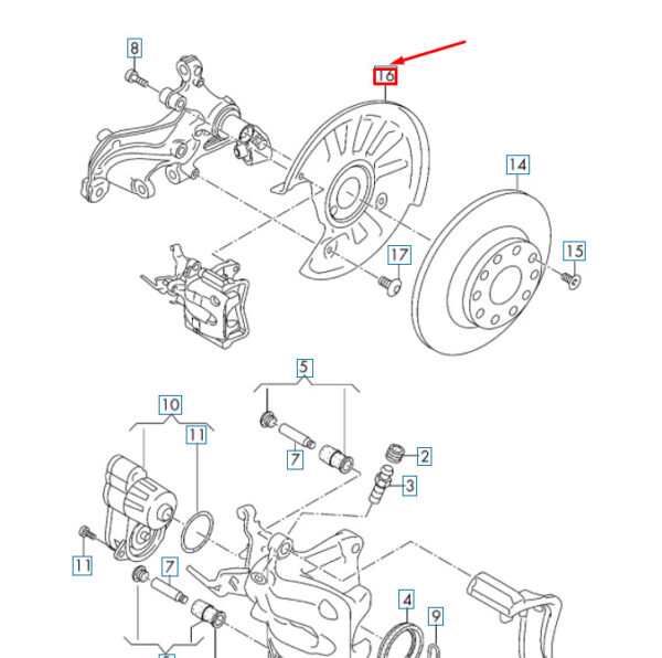 VW TIGUAN MK2 Rear Left Brake Disc Protection Cover Plate 5Q0615611S NEW GENUINE - Image 5
