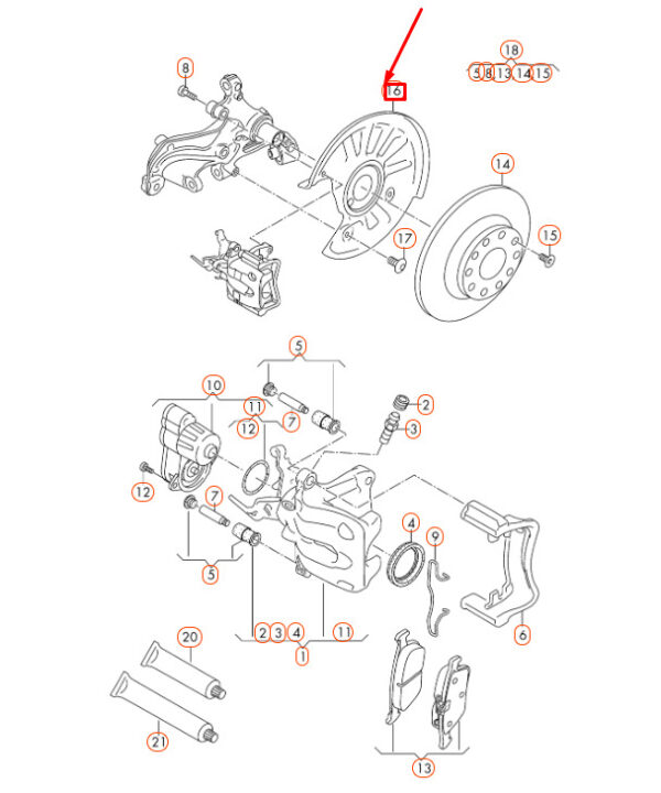 NEW AUDI A3 8V REAR RIGHT BRAKE DISC PROTECTION COVER PLATE 5Q0615612F OEM - Image 3