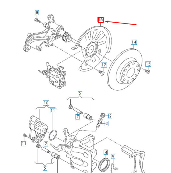 VW TIGUAN MK1 Rear Right Brake Disc Cover Plate 5Q0615612S NEW GENUINE - Image 5