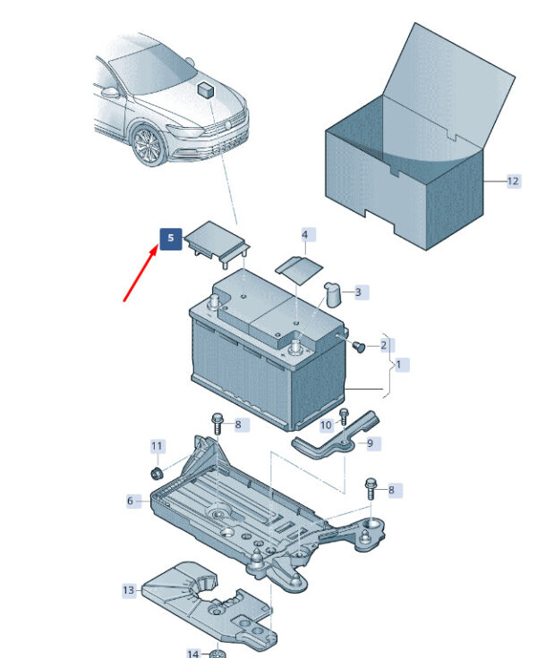 ŠKODA SUPERB MK3 Batt. Term. - Cover cap 5Q0971813 NEW ORIGINAL - Image 3