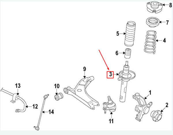 NEW VW GOLF VII 5G MK7 FRONT SHOCK ABSORBER 5QM413023AK ORIGINAL - Image 4