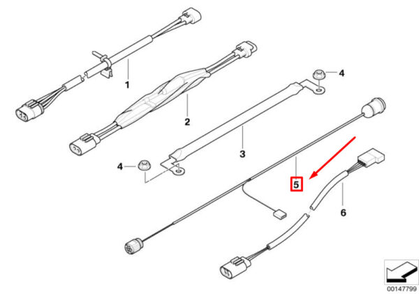 MINI COOPER R50, R53 Power Supply Cable Set EHPAS 61116945303 NEW GENUINE - Image 5