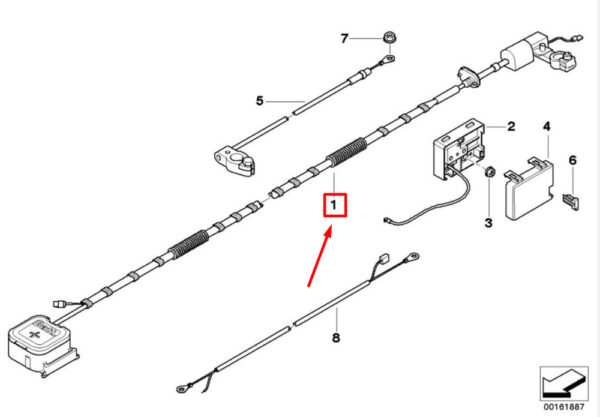 MINI COOPER S R53 Plus Cable Battery 61121508931 NEW ORIGINAL - Image 4