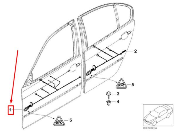 BMW X5 E53 Front Door Cable 61126923511 6923511 NEW ORIGINAL - Image 5