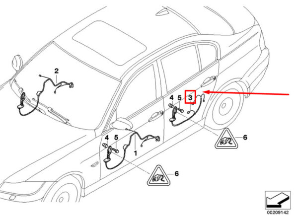 NEW BMW 3 E90 REAR DOOR WIRING 61126938226 6938226 - Image 4