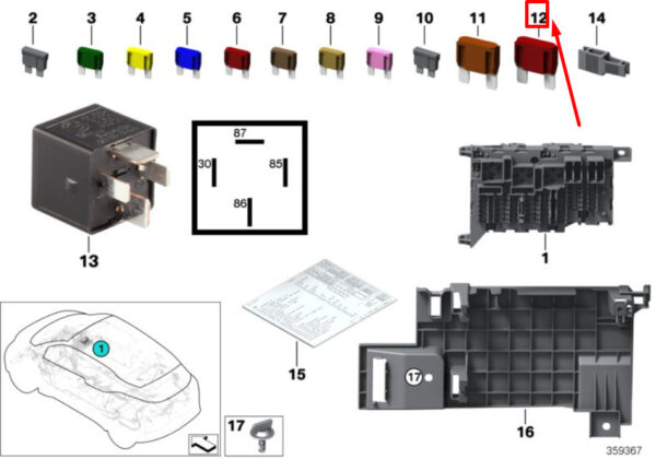 BMW X2 F39 Maxi Type Car Blade Fuse 8367154 61138367154 NEW REAL - Image 4