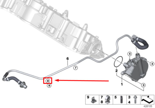 BMW X6 F86 Power Brake Line Tubing Bracket 61138380213 8380213 NEW ORIGINAL
