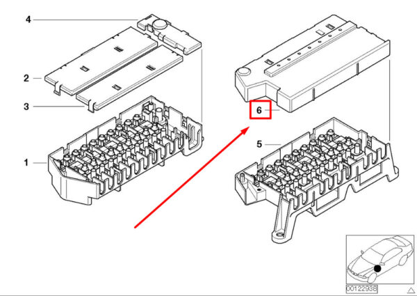 BMW 5 E39 fuse box cover 61138387553 8387553 NEW ORIGINAL - Image 4