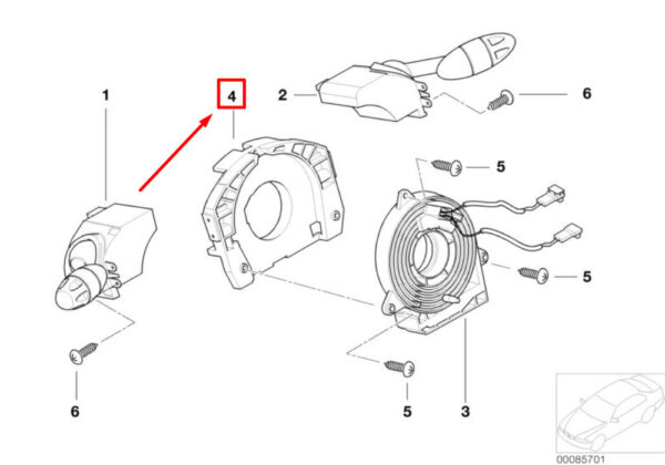 MINI CONVERTIBLE R52 steering column switch housing 1073584 61311073584 NEW GENUINE - Image 4