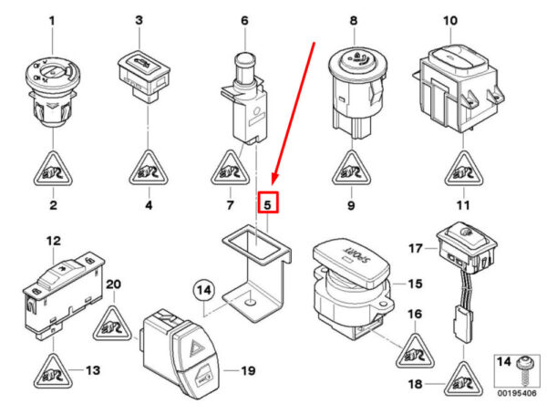 New BMW 3 E90 DWA Switch Bracket 61316932791 6932791 - Image 4