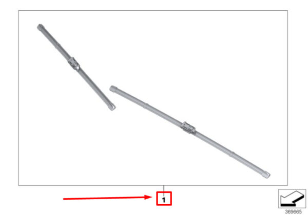 BMW 2 Active Tourer F45 Front Wiper Arms Set LHD 2358552 61612358552 NEW ORIGINAL - Image 5