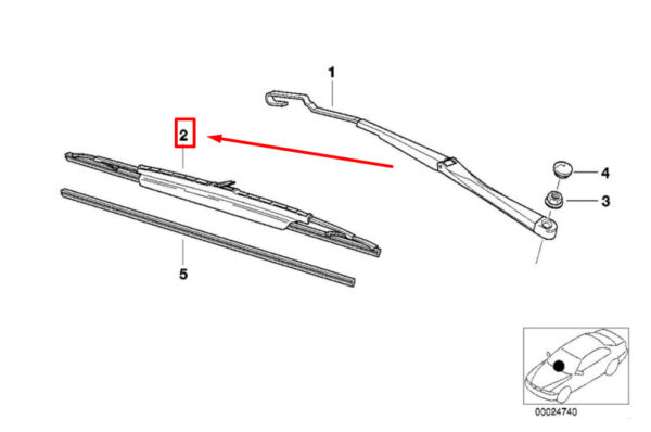 Windscreen New ORIGINAL BMW Z3 E36 12/1994-06/2002 Windscreen Wiper Blade Set 9070581 OEM