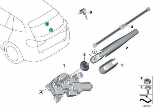 BMW X5 G05 F95 Original Rear Wiper Brush 61627442093 - Image 5