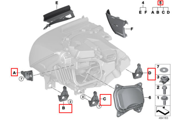 BMW I01 ORIGINAL HEADLIGHT MOUNT SET 63117367757 - Image 5