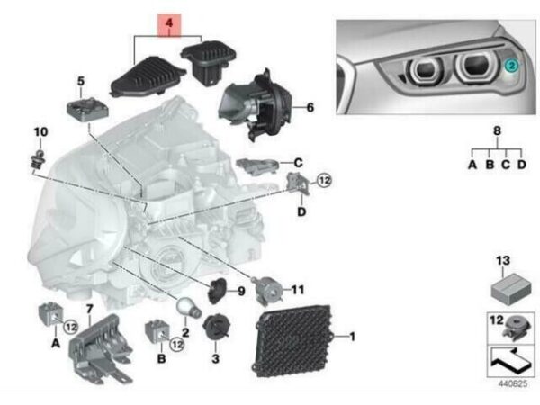 ORIGINAL BMW X1 F48 11 2014 07 2019 LED Daytime Running Lights Module Left 63117428791 - Image 4