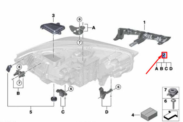 BMW F40 Left Headlight Repair  63119448113 NEW ORIGINAL