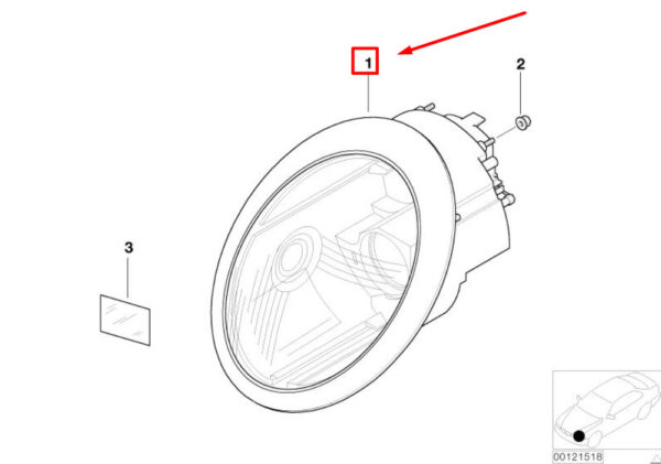 MINI COOPER R50, R53 USA Headlights Front Left Halogen LHD 63126911705 NEW - Image 4