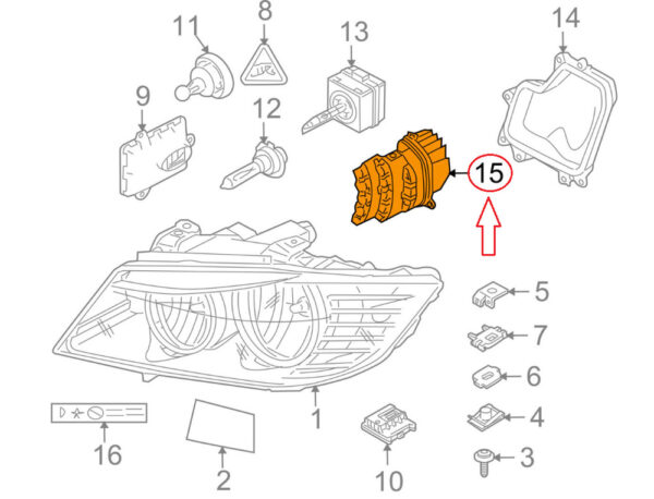 BMW 3 E90 Front  Right Turn Signal LED Module  63127245816 NEW ORIGINAL - Image 4