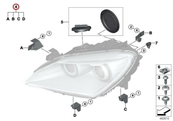 BMW Alpina M6 B6 F06 F12 ORIGINAL 6312727 Right Left Headlight Repair