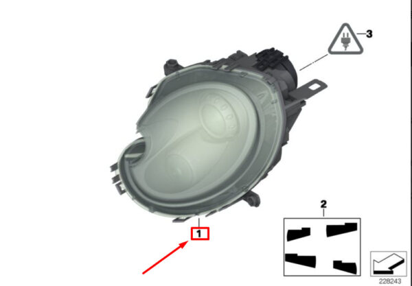 MINI CLUBMAN R55 Bi-Xenon Headlights Front Left LHD 63127292057 NEW GENUINE