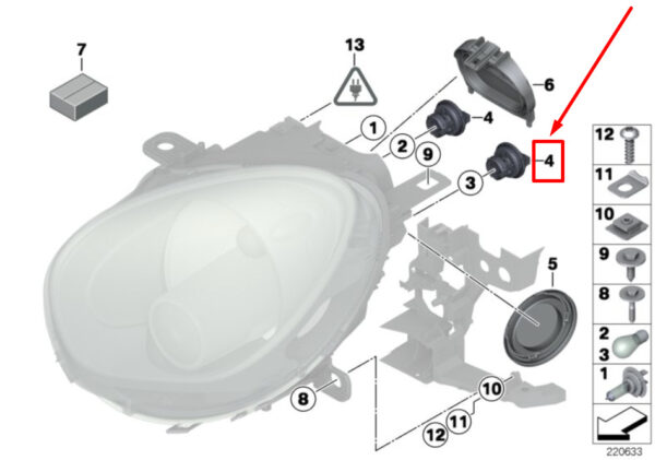 MINI COUNTRYMAN R60 Indicator Lamp Socket 7160287 63217160287 NEW ORIGINAL - Image 4