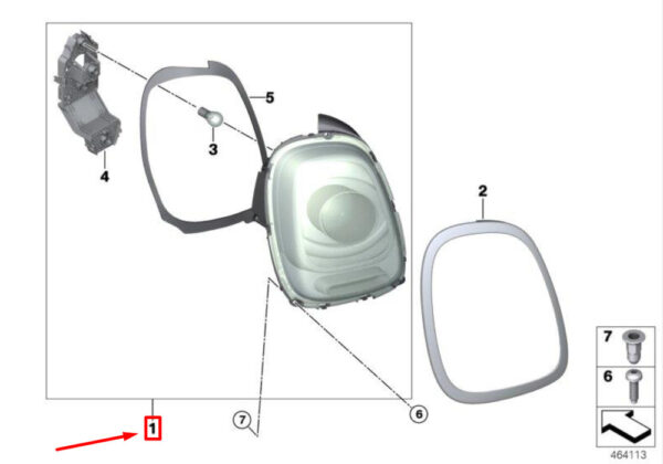 Mini Cooper F55 Rear Right Union Jack 63217435136 NEW Original - Image 4