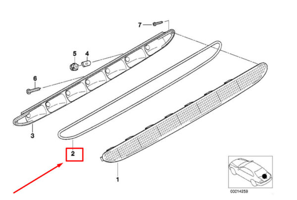 BMW Z3 E36 Third Stop Brake Lamp Light Gasket 8389735 63258389735 NEW ORIGINAL