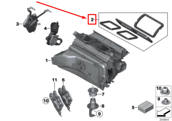 BMW X3 F25 AC heating housing gasket set 2453899 64112453899 NEW ORIGINAL - Image 5