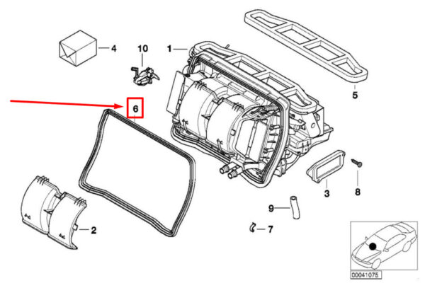 BMW 3 E46 A/C Evaporator Core Case Seal 64118372795 8372795 NEW ORIGINAL - Image 4