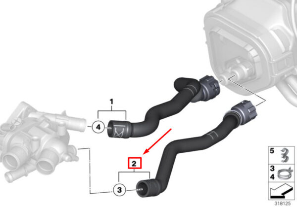 NEW MINI CLUBMAN R55 HEATER EXHAUST HOSE 64217609822 ORIGINAL - Image 5